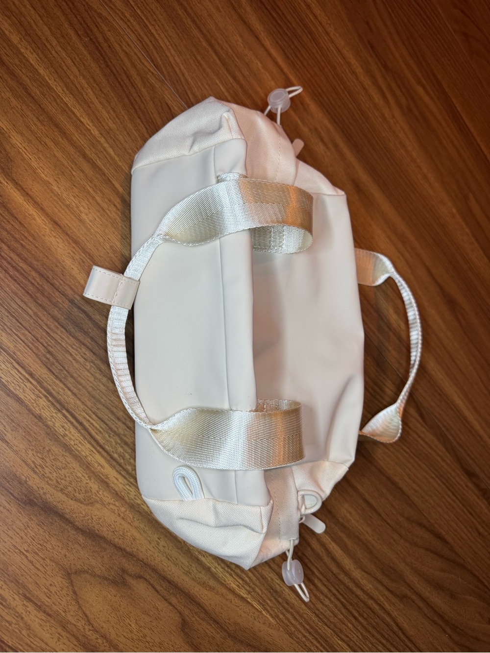 Women’s White Travel Duffle with Twin Carry Handles
